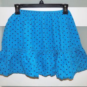 Lands' End Kids Blue Polka Dot Ruffle Corduroy Pull On Skirt Size S (7/8) Girl's